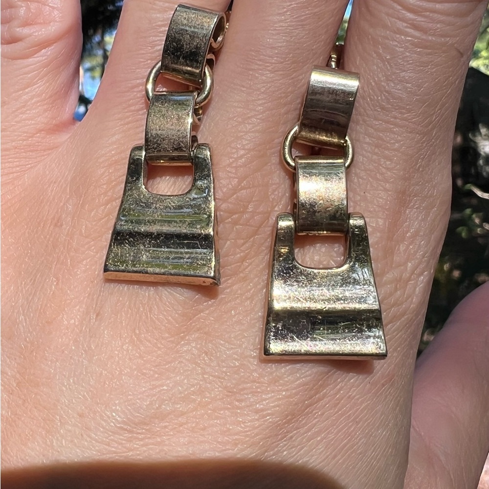 Unique Bargains Vintage Sscrewback Goldtone Dangle Earrings